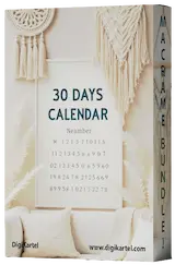 Macramé 30 day printable calendar